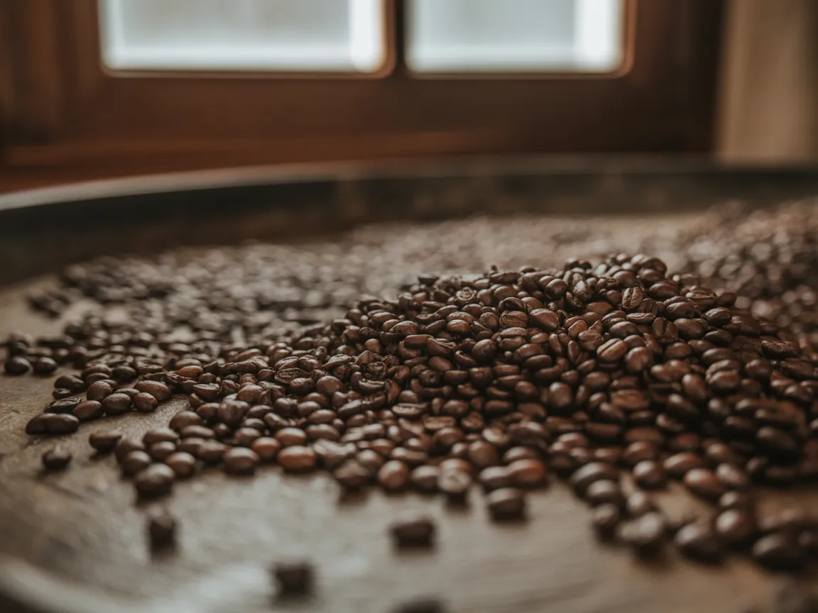 Grains de café torréfiés de différentes origines