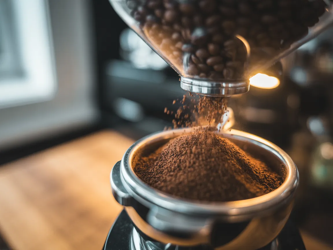 Mouture des grains de café frais