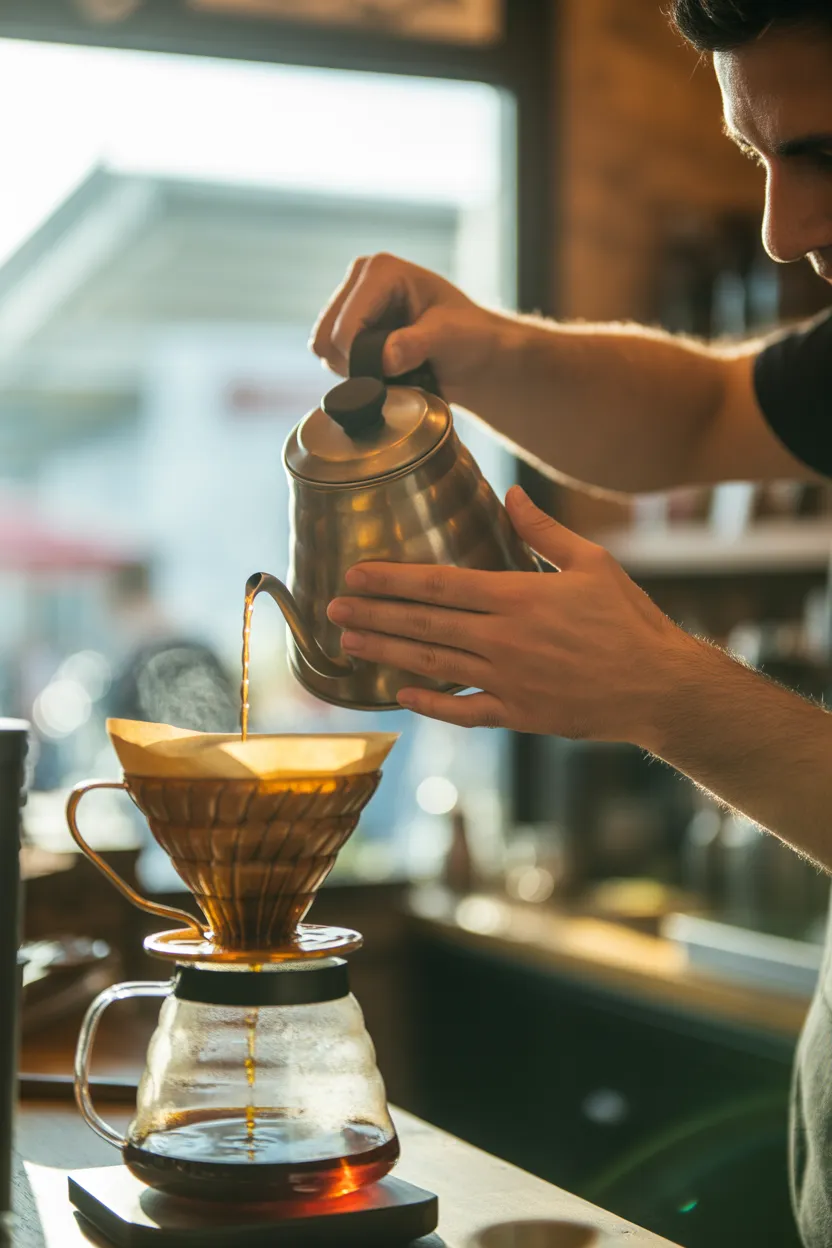 Préparation d'un café filtre artisanal